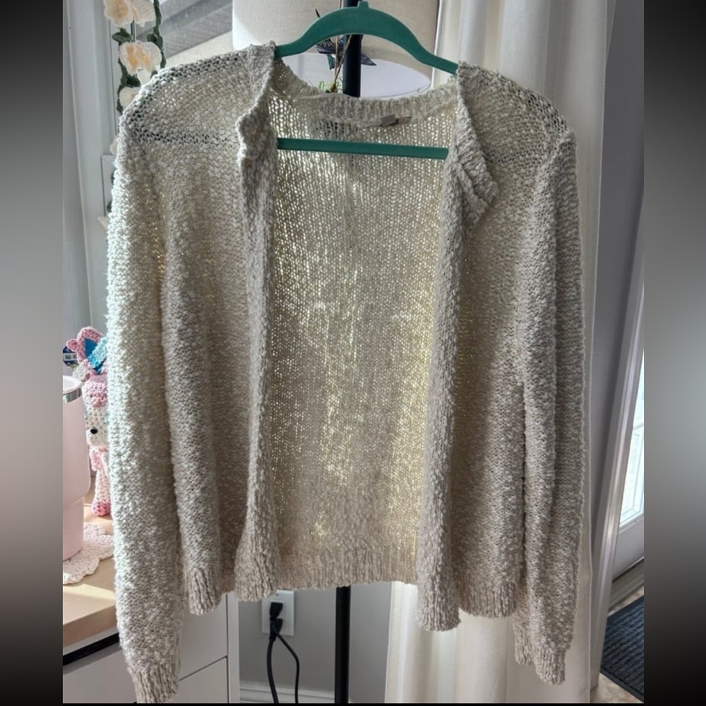 LOFT Popcorn Texture Cream Women’s Cardigan